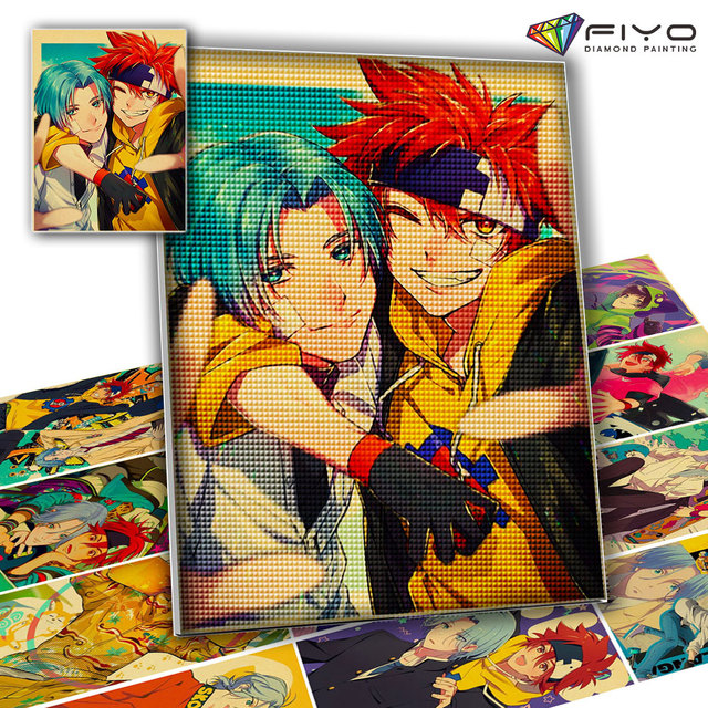 Picture Diamond Mosaic Anime  5d Diamond Paintings Anime - Diamond  Painting Cross Stitch - Aliexpress